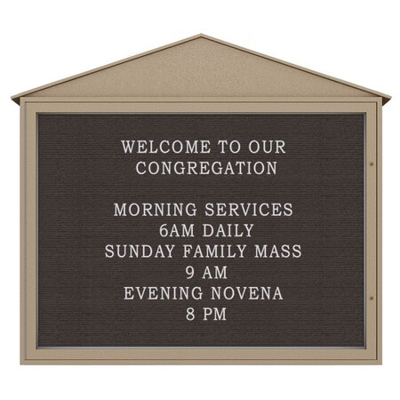United Visual Products Indoor Enclosed Combo Board, 72"x36", Brnz Frame/Blk Porc & Medium Grey UVCB7236BZ-BLKPORC-MEDGRY